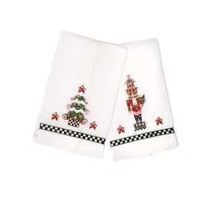 MacKenzie-Childs Nutcracker Tea Embroidered Guest Towels, Set Of 2